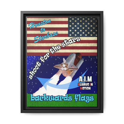 shoot for the stars - framed canvas art ('snoops' background)