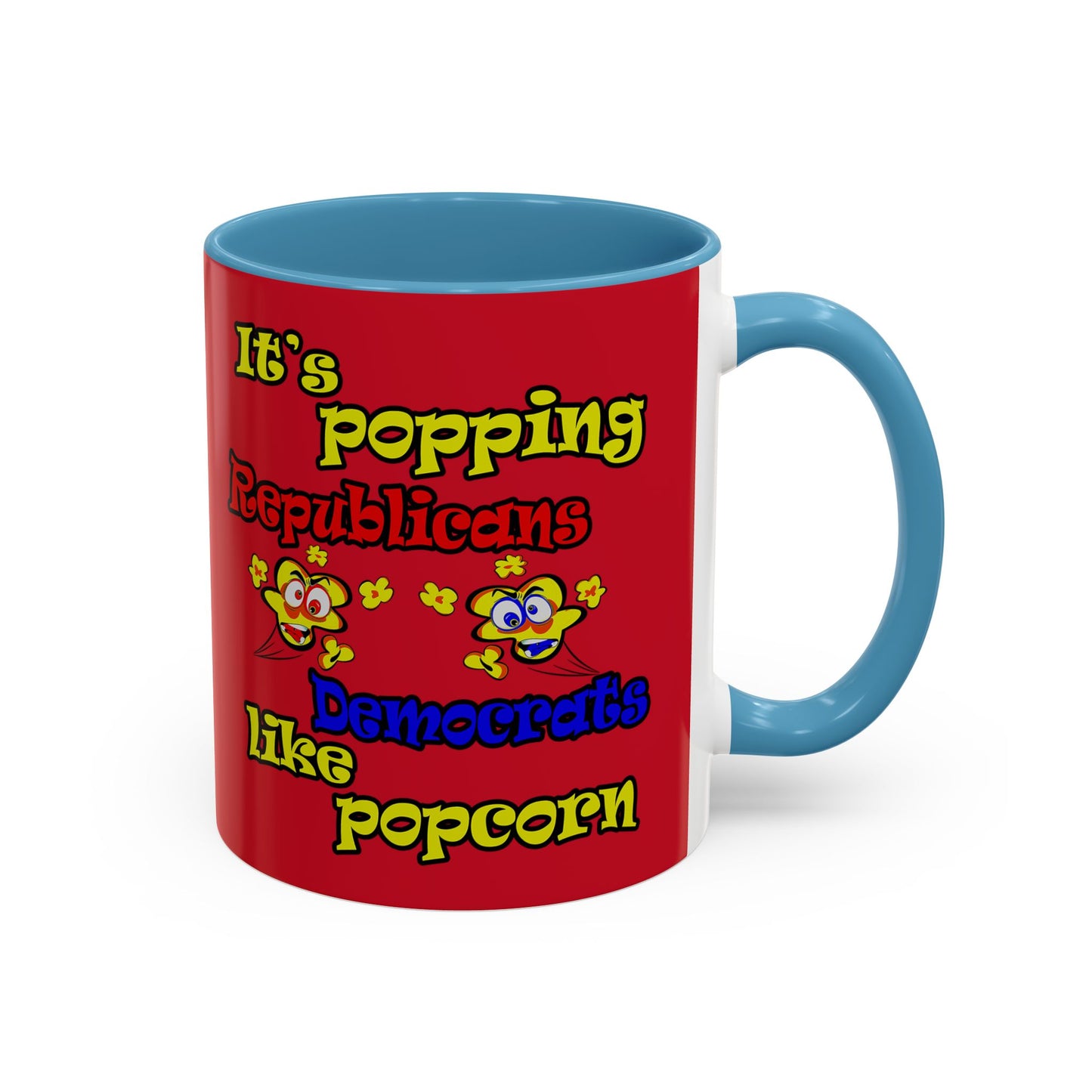 popping like popcorn - Accent Mug (dark red)