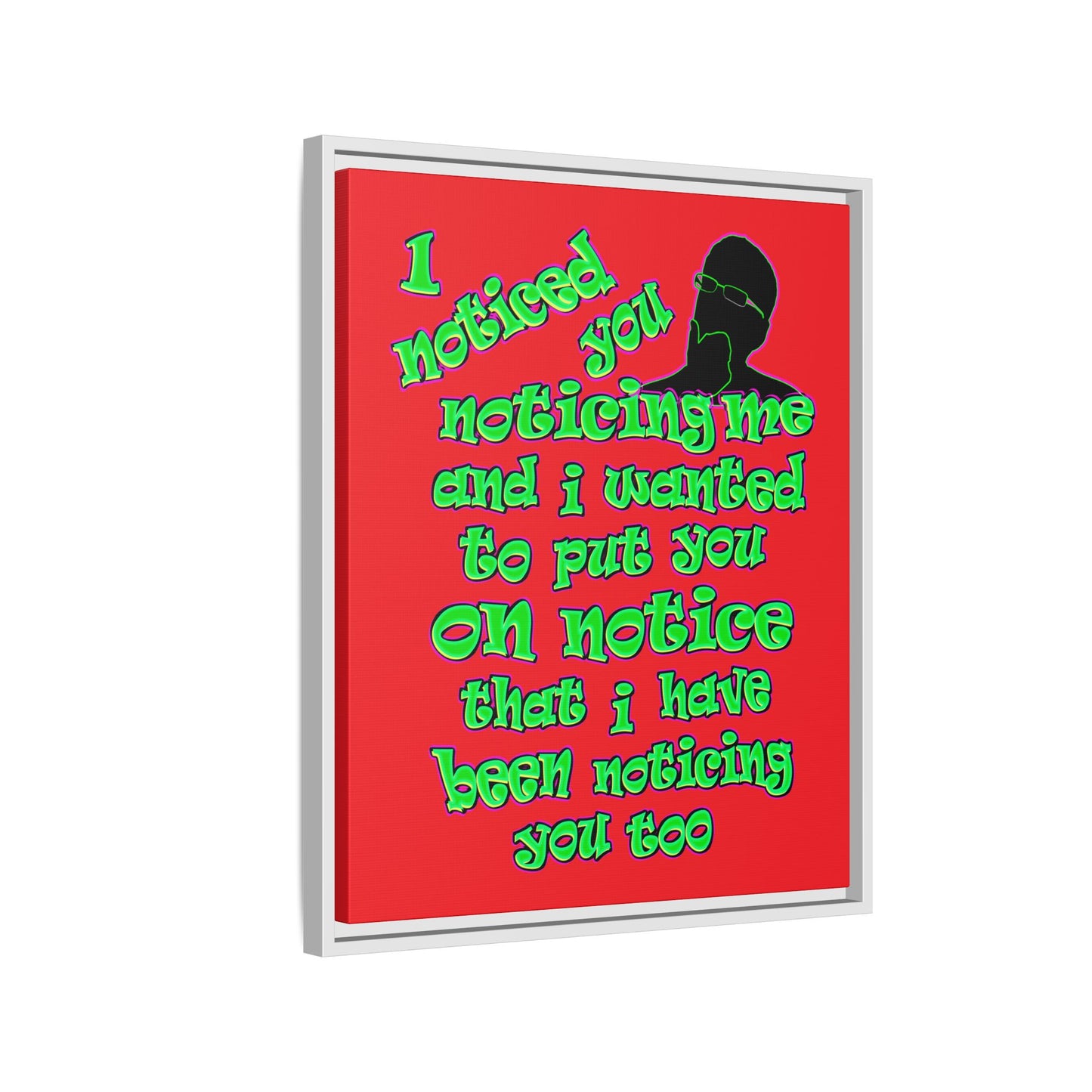noticed you noticing - framed canvas art (red)