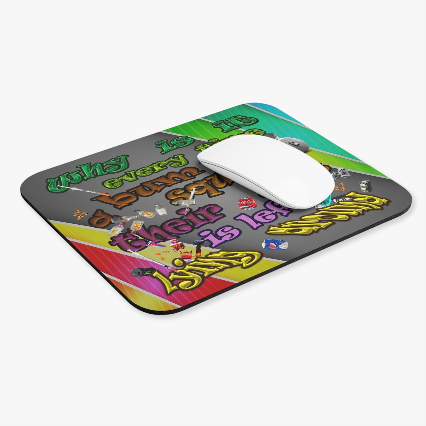the bum's shit - Mouse Pad (Rectangle) (rainbow split)