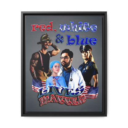 rw&b lives matter - framed canvas art (grey-light grey)