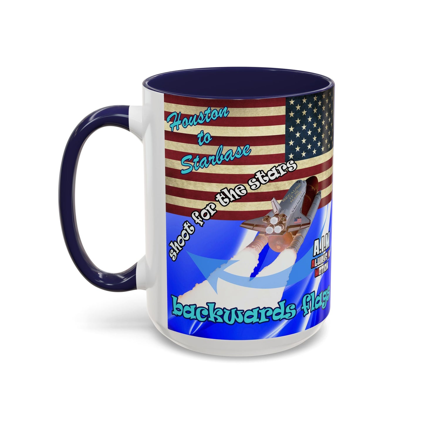shoot for the stars - Accent Mug (blue-white wave)