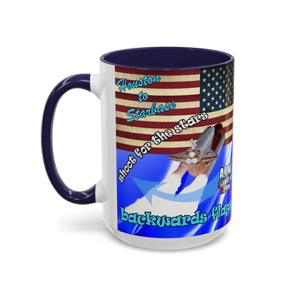 shoot for the stars - Accent Mug (blue-white wave)