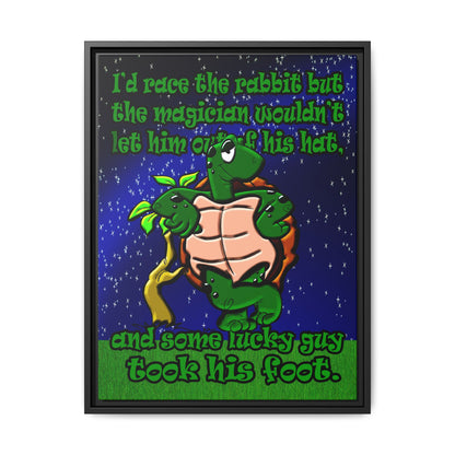 turtle race - framed canvas art ('snoops' background)