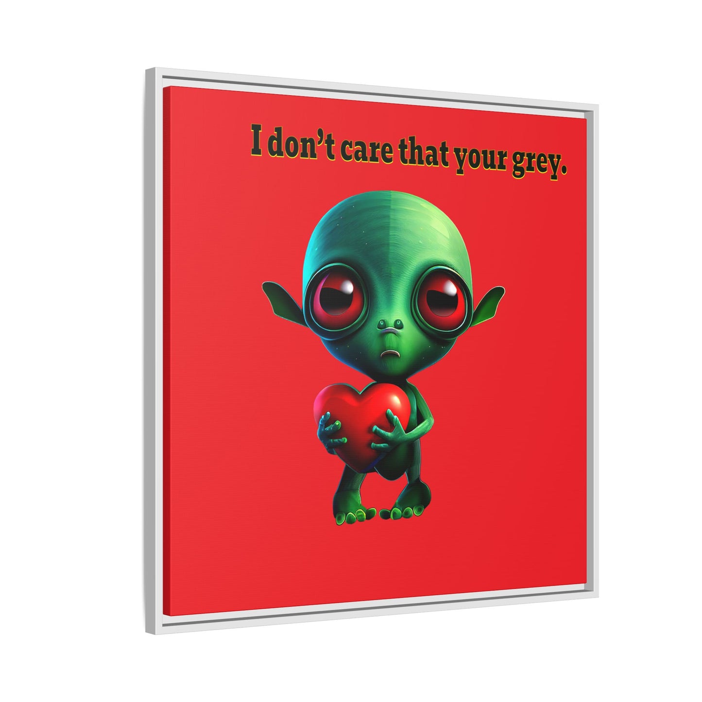 I don't care that your grey - framed canvas art (red)