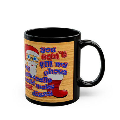 santa's shoes - Black Mug (butterscotch wood finish)