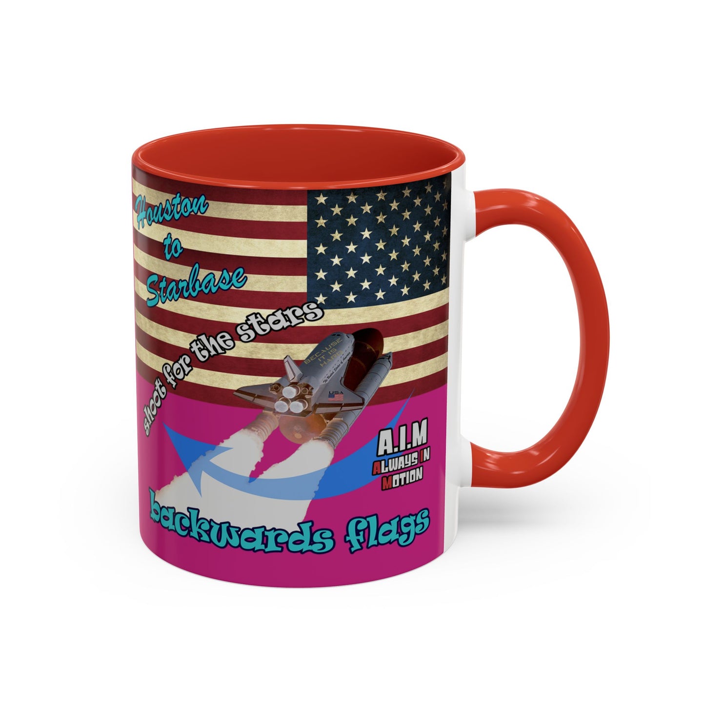 shoot for the stars - Accent Mug (pink)