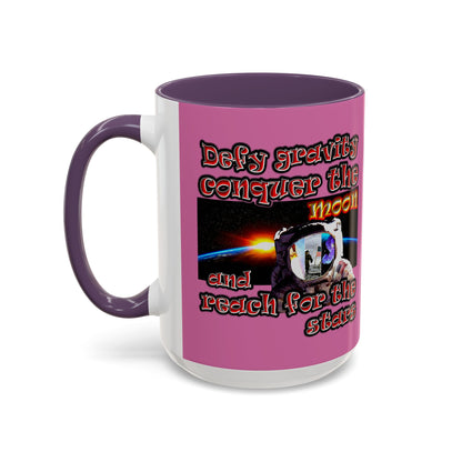 defy conquer reach - Accent Mug (light pink)