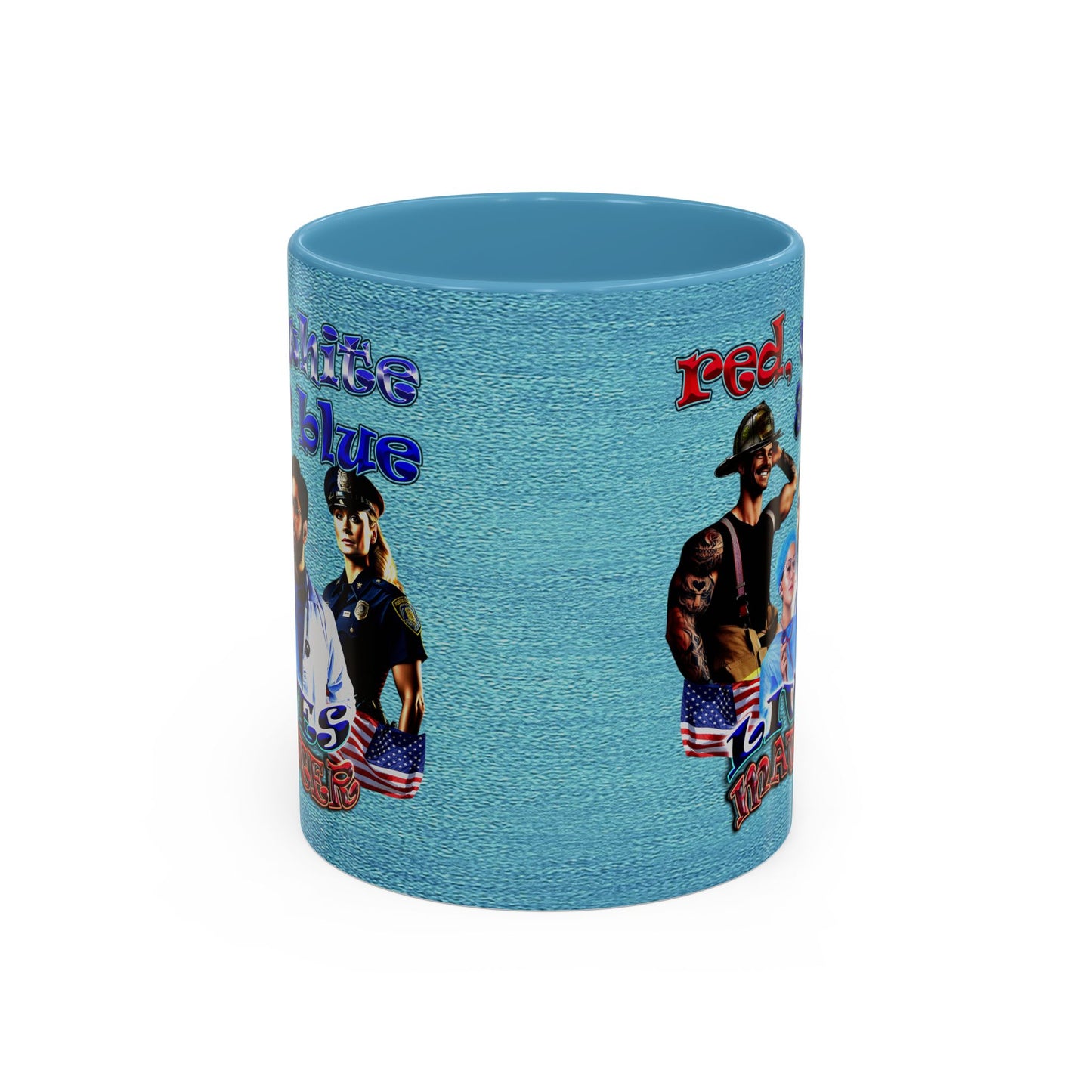 rw&b lives matter - Accent Mug (faded blue)