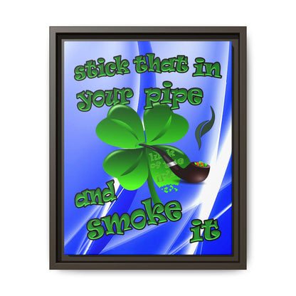 stick that in your pipe and smoke it - framed canvas art (blue-white wave)