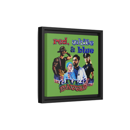 rw&b lives matter - framed canvas art (green)