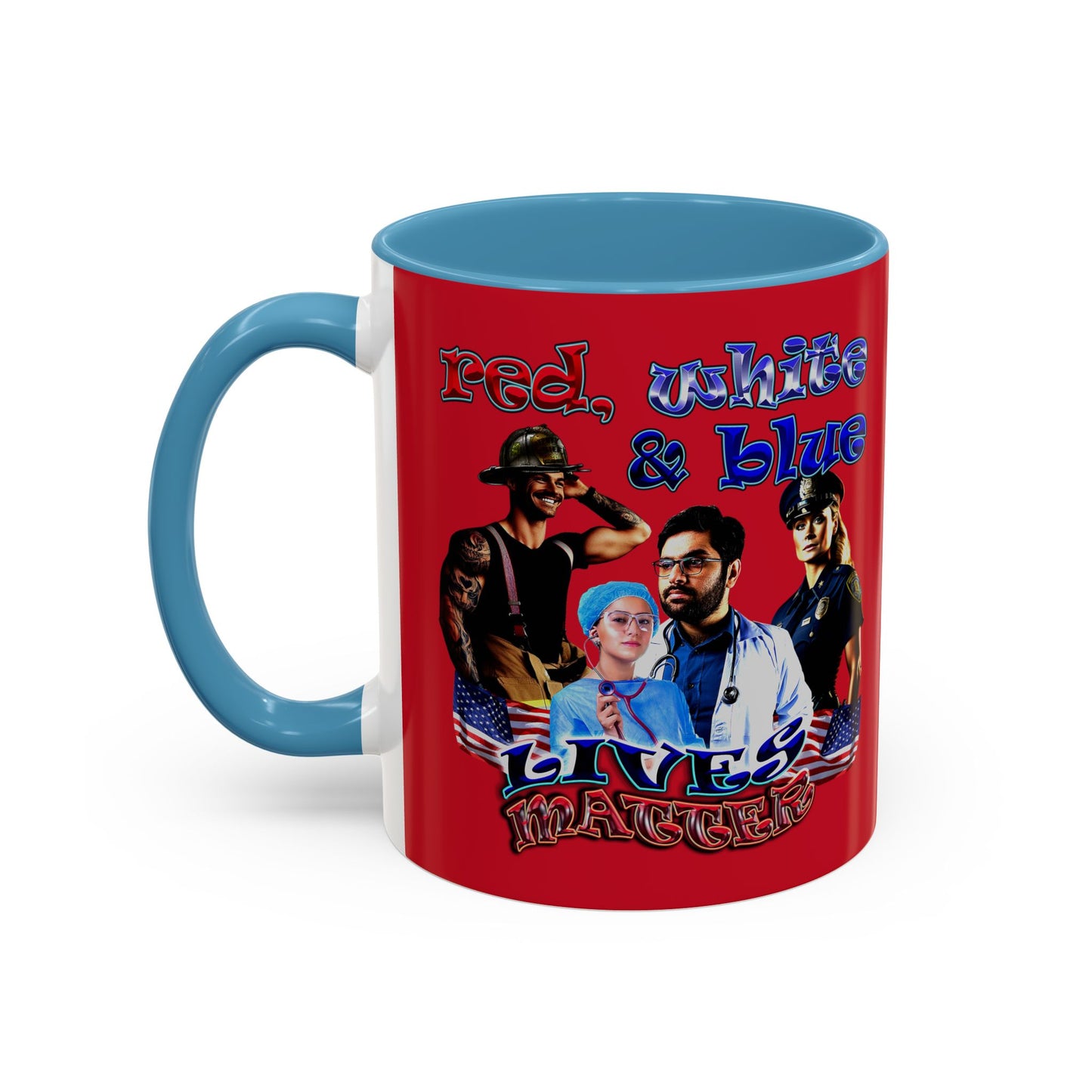 rw&b lives matter - Accent Mug (dark red)
