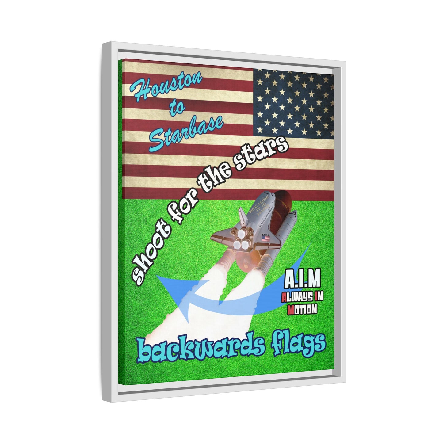 shoot for the stars - framed canvas art (green turf)