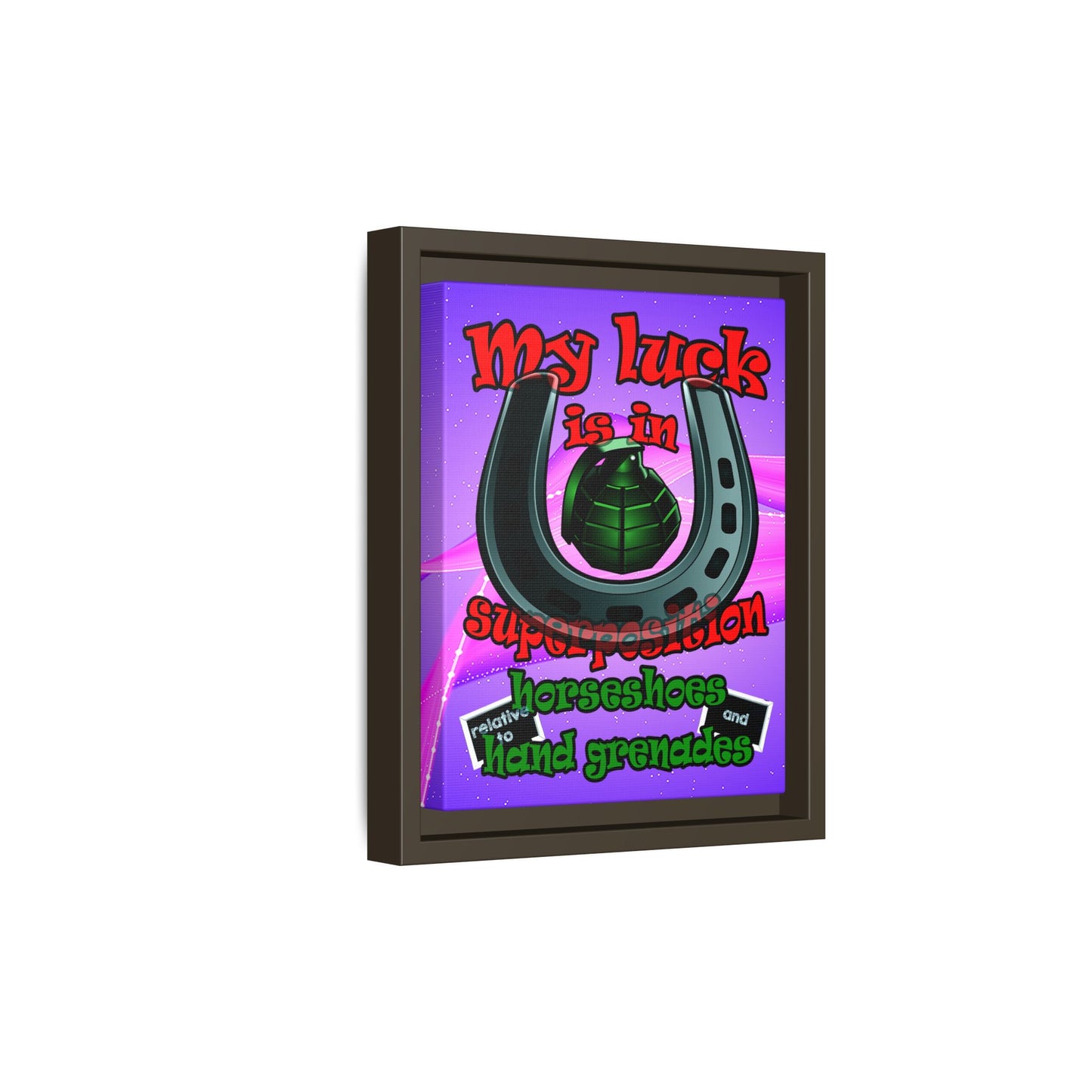 my luck - framed canvas art (purple-pink wave)