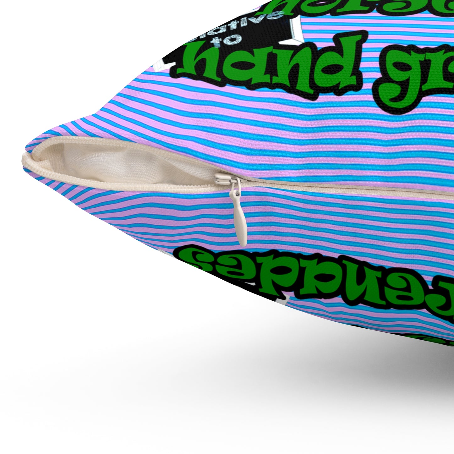 my luck - Spun Polyester Square Pillow - (light blue-purple wave)