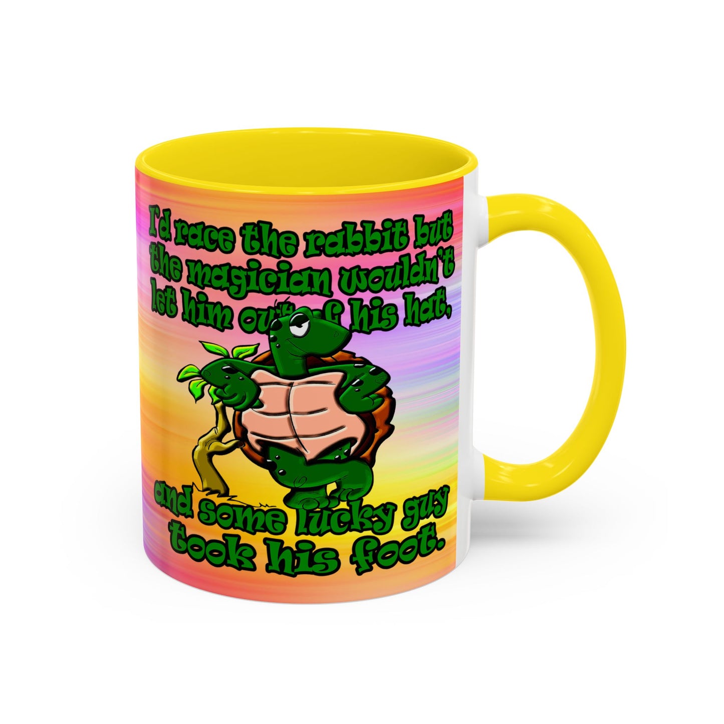 turtle race - Accent Mug (color blur)