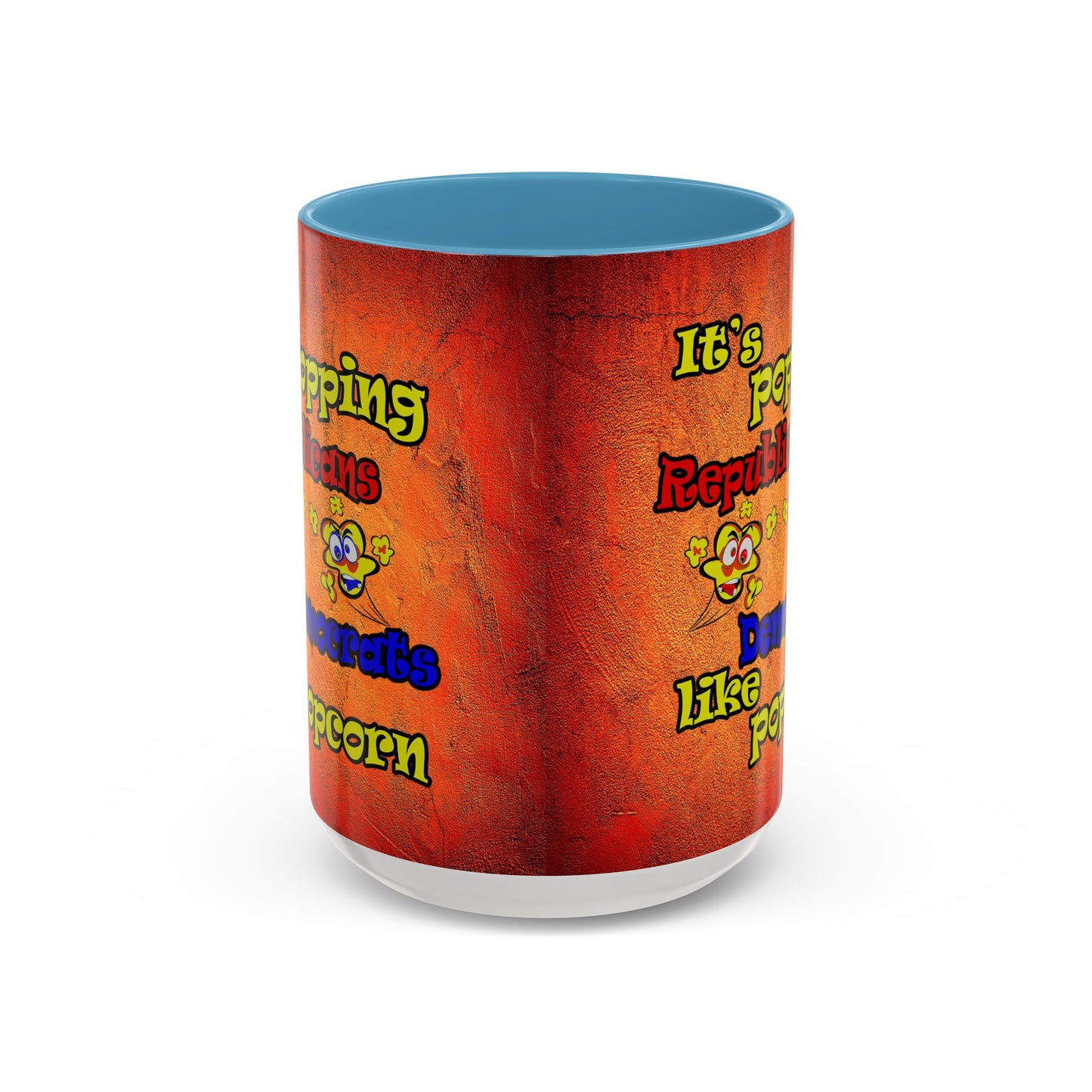 popping like popcorn - Accent Mug (burnt orange)