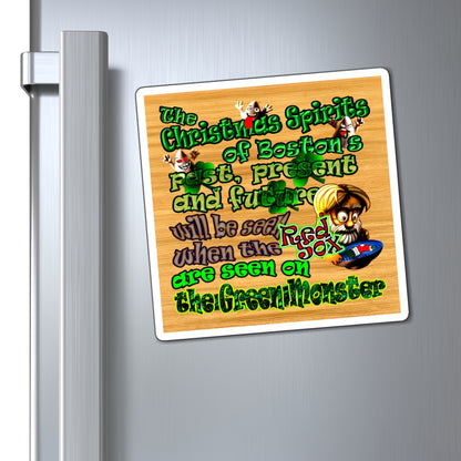 christmas spirits of boston - Magnets - (butterscotch wood finish)