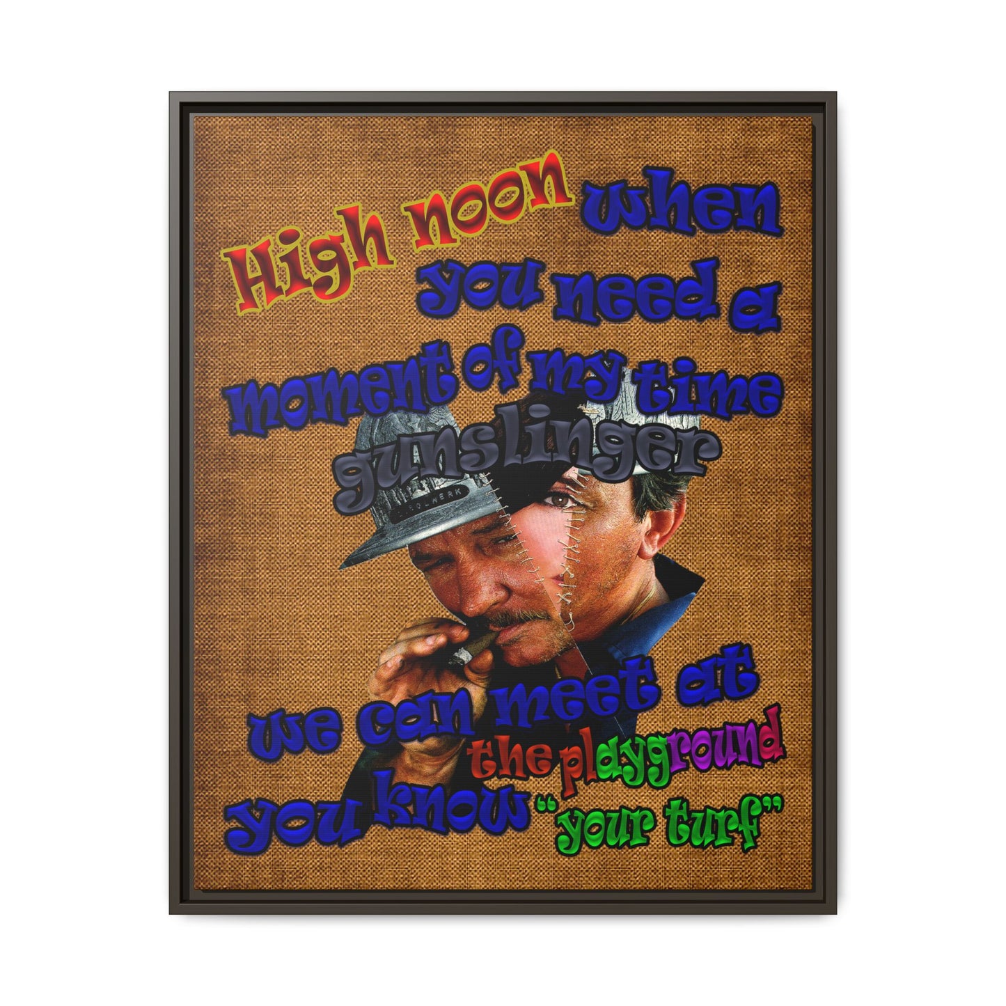 high noon - framed canvas art (brown papyrus)