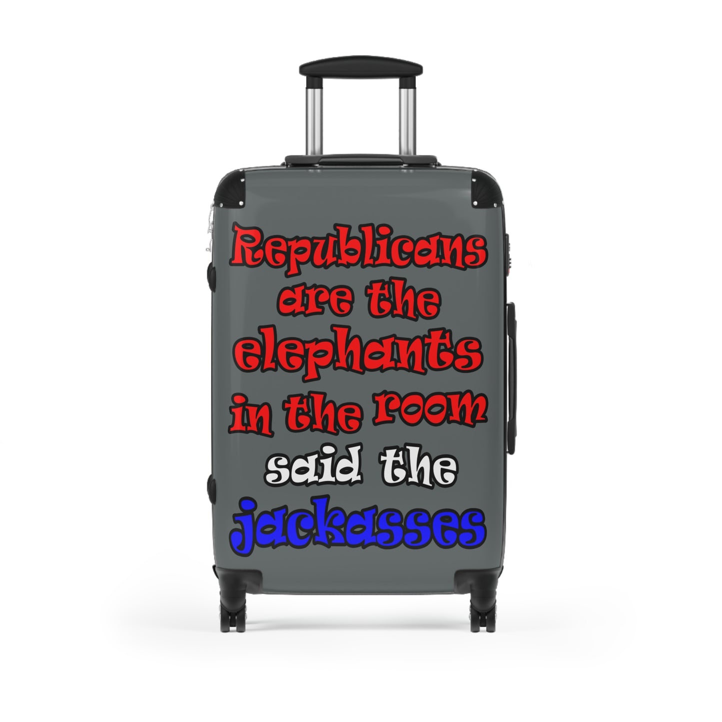 donkeys and elephants - Suitcase (dark grey)