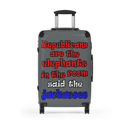 donkeys and elephants - Suitcase (dark grey)