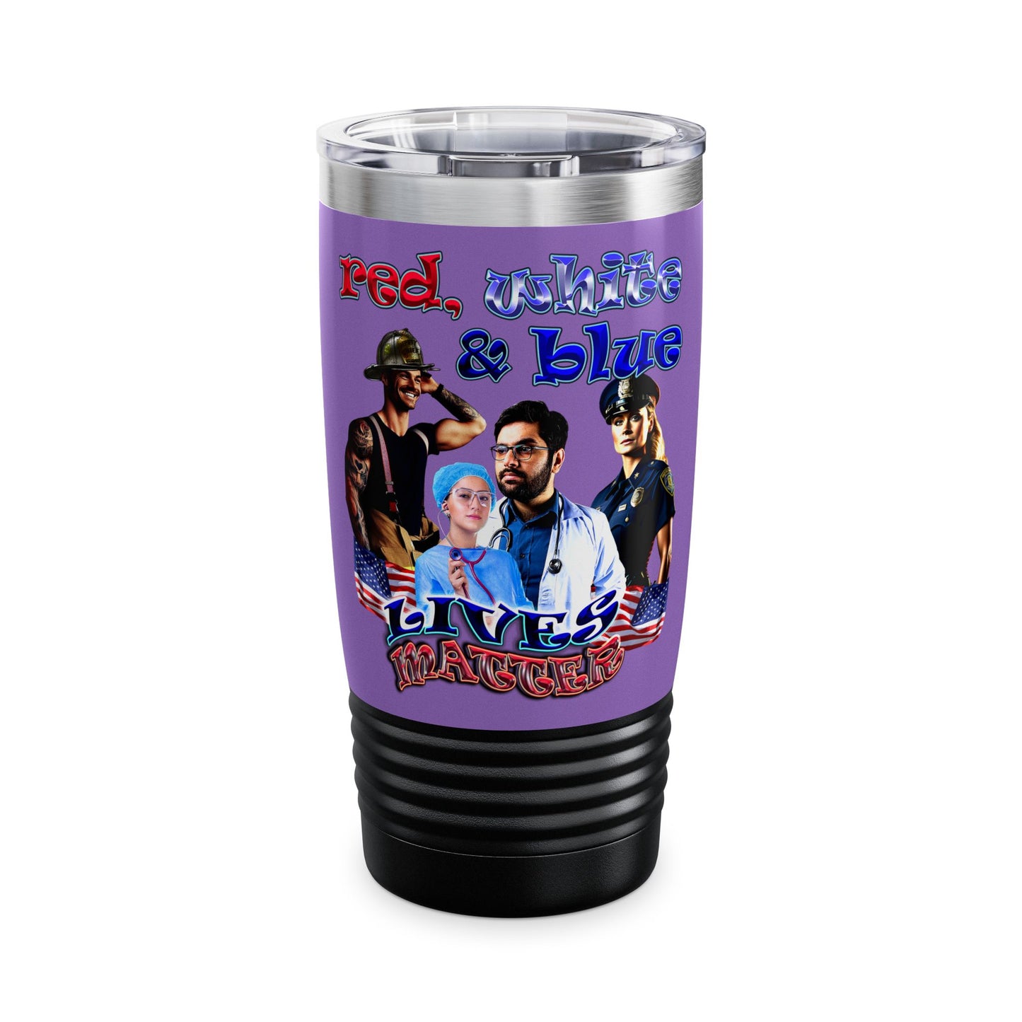 rw&b lives matter - Ringneck Tumbler, 20oz (light purple)