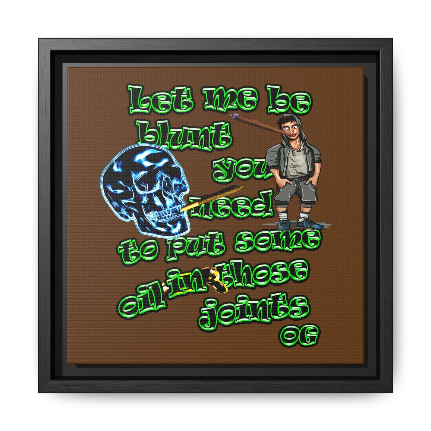 og - framed canvas art (brown)