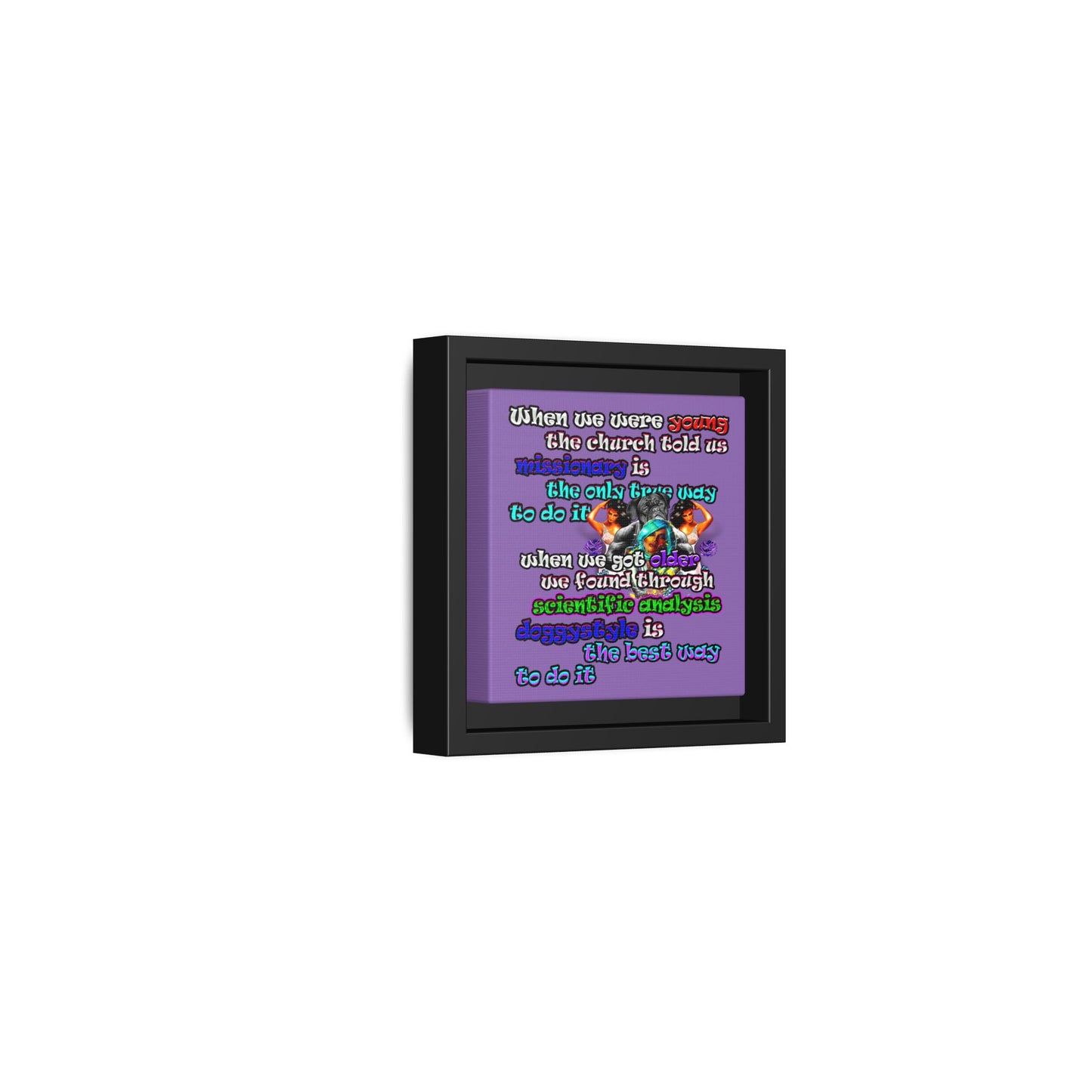 doggystyle - framed canvas art (light purple)