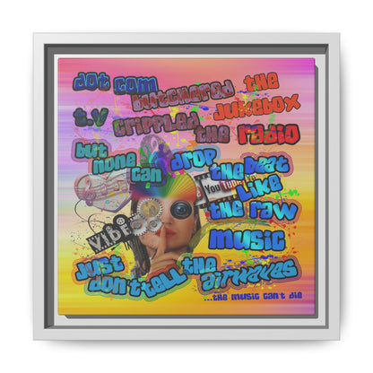 drop the beat - framed canvas art (color blur)