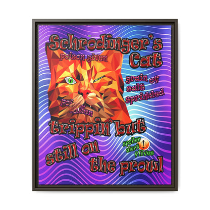 schrodinger's cat - framed canvas art (purple wave)