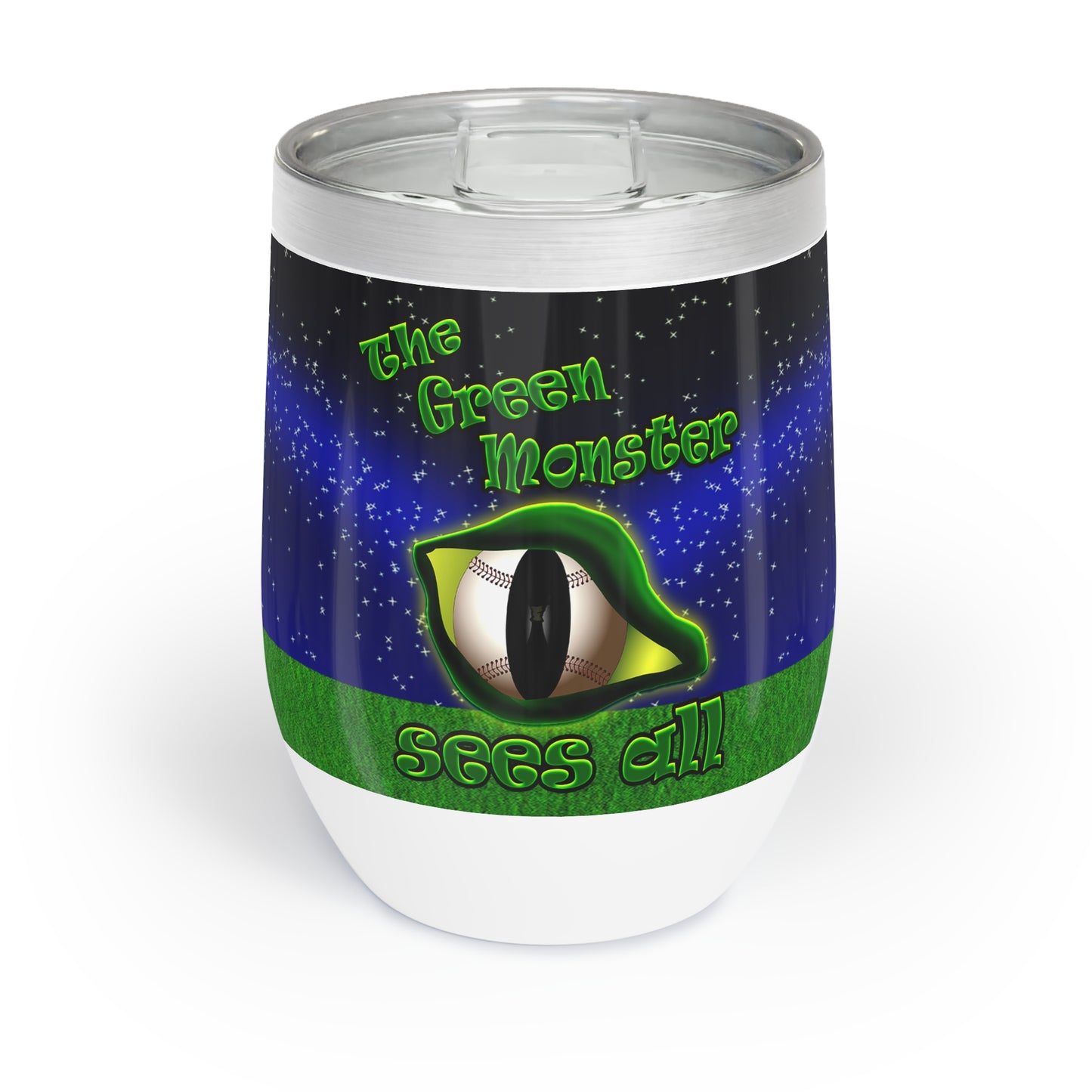 green monster - Chill Wine Tumbler ('snoops' background)