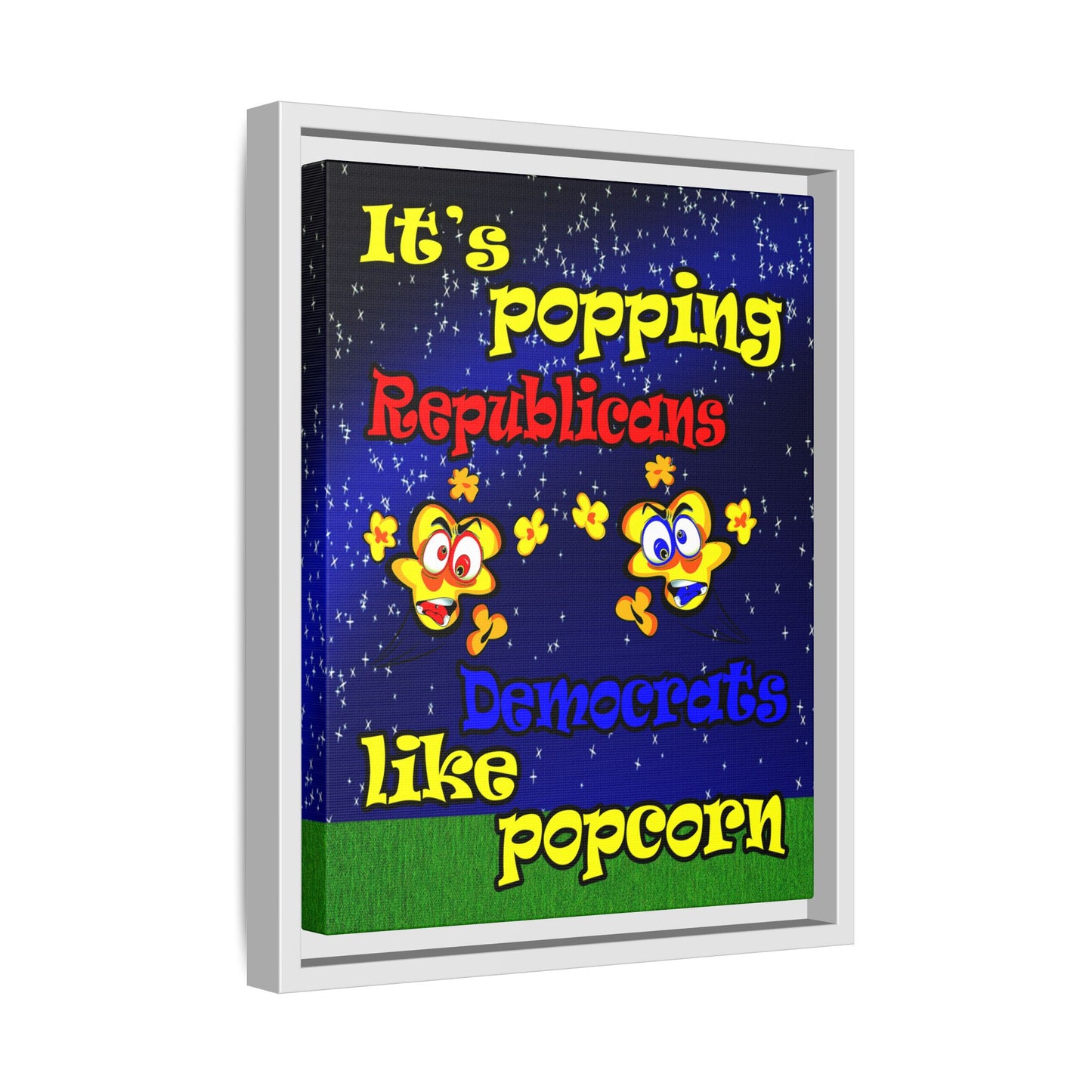 popping like popcorn - framed canvas art ('snoops' background)