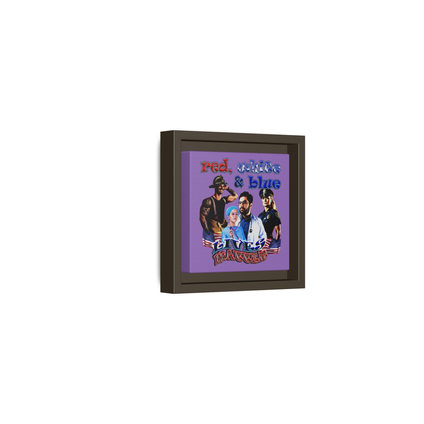 rw&b lives matter - framed canvas art (light purple)