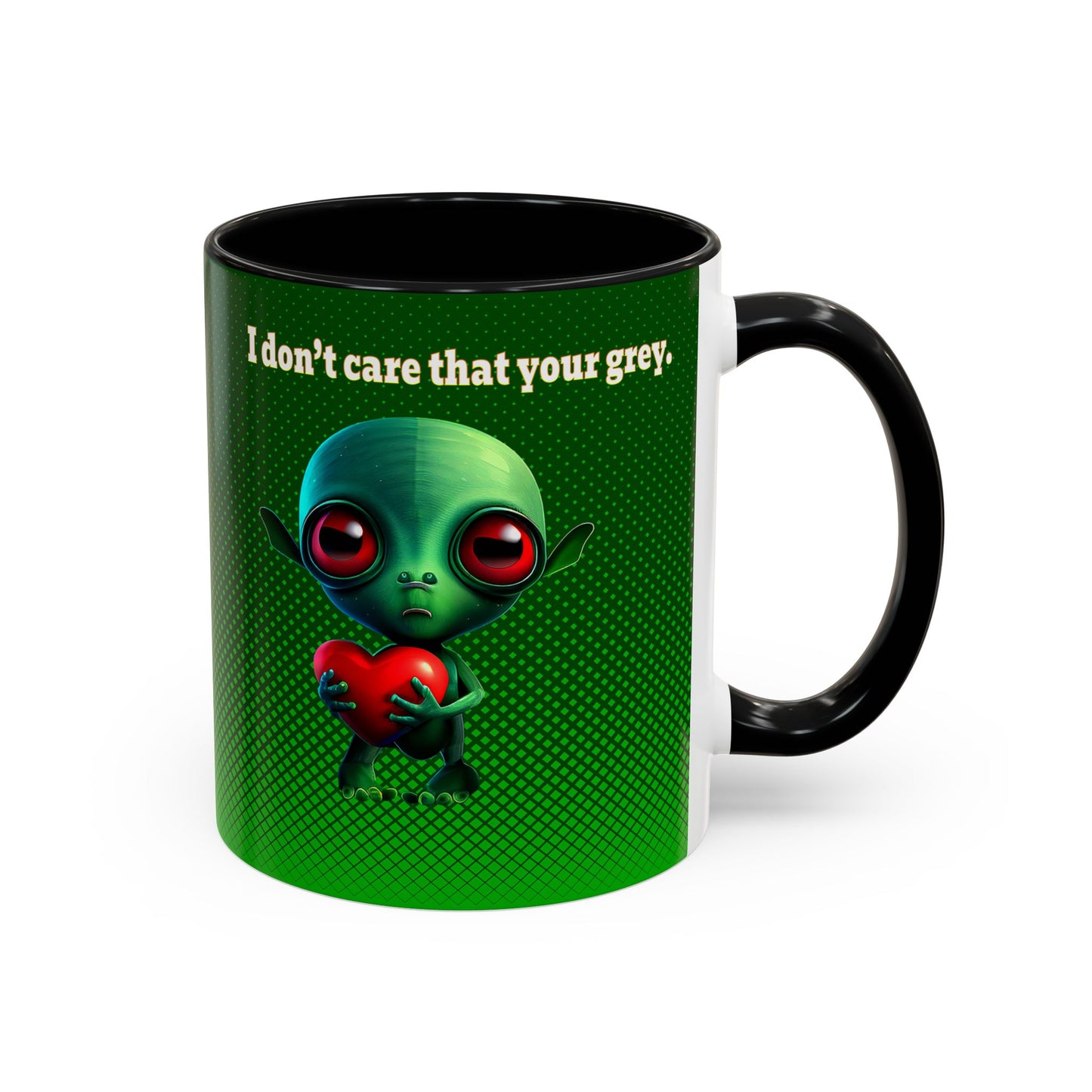 I don't care that your grey - Accent Mug (logo green)