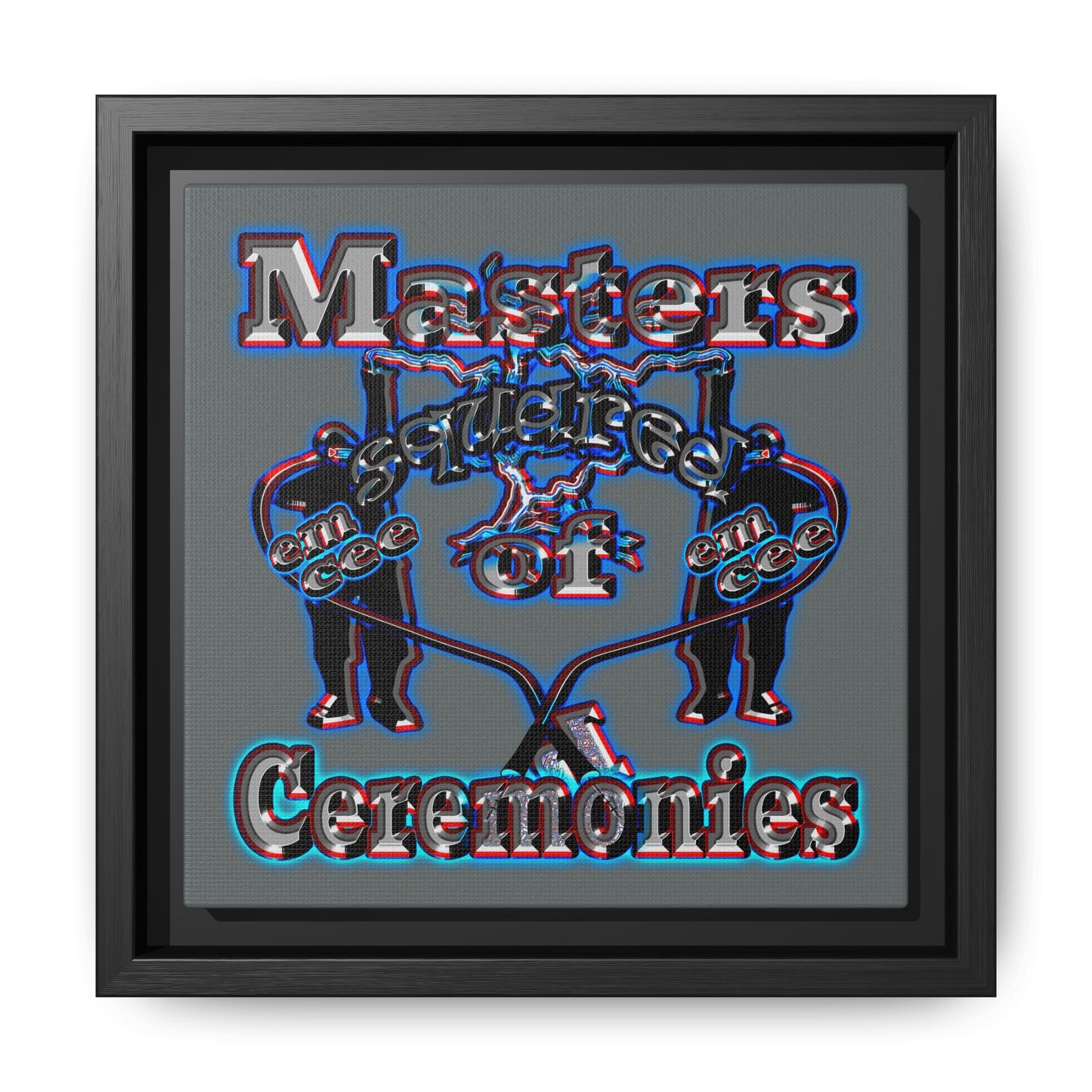 em cee squared - framed canvas art (dark grey)