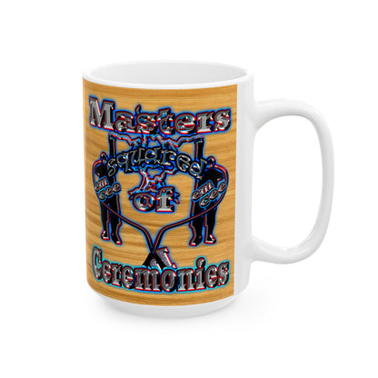 em cee squared - White Mug (butterscotch wood finish)