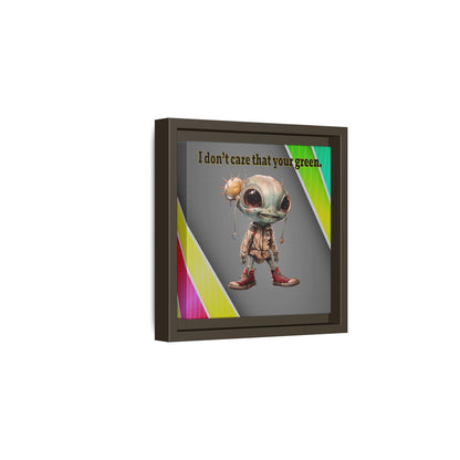 I don't care that your green - framed canvas art (rainbow split)