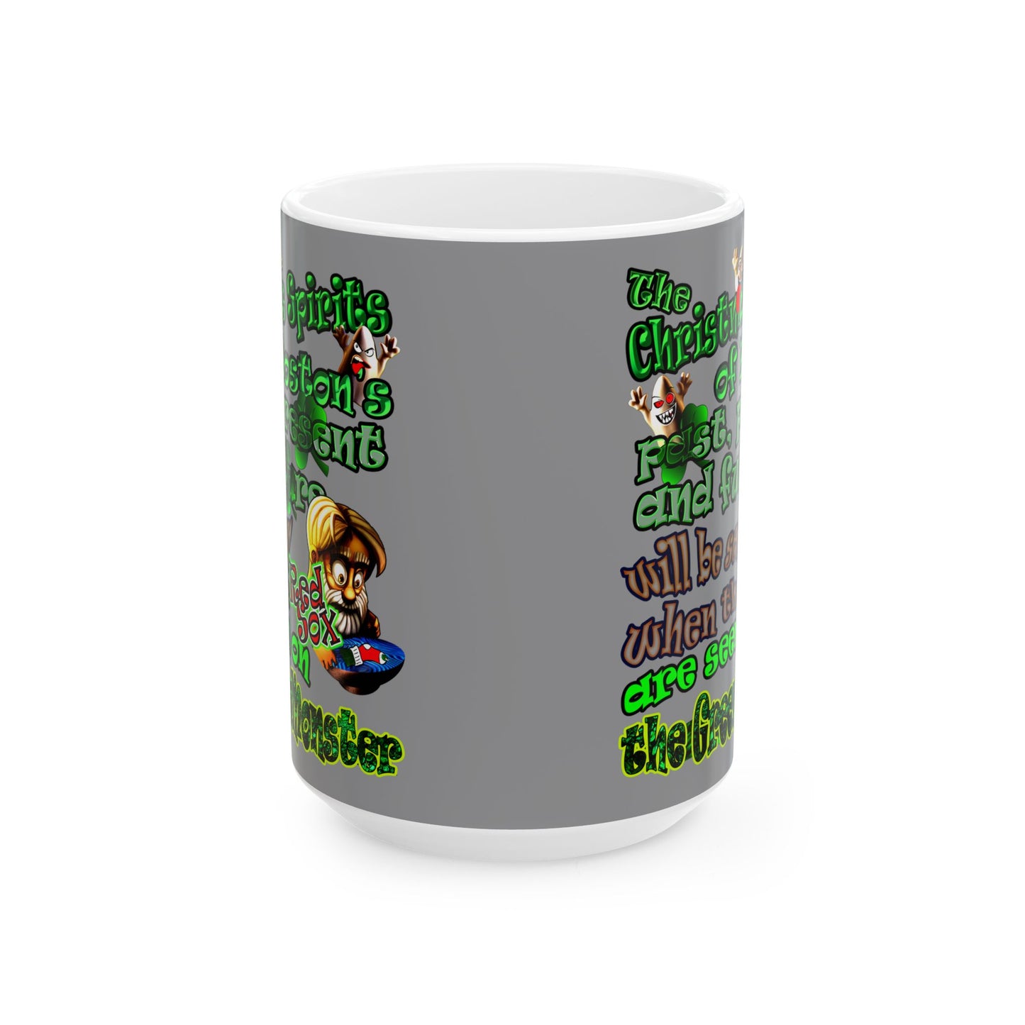 christmas spirits of boston - White Mug (grey)