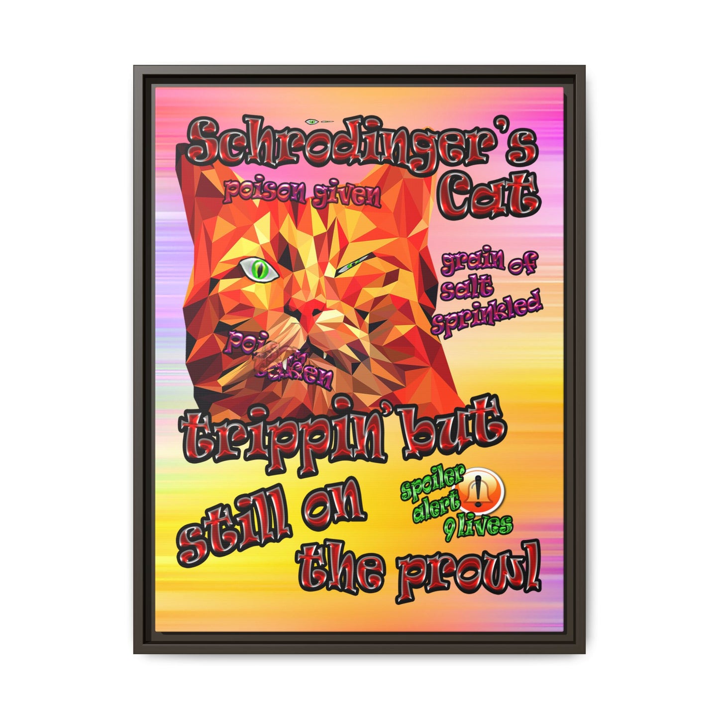schrodinger's cat - framed canvas art (color blur)