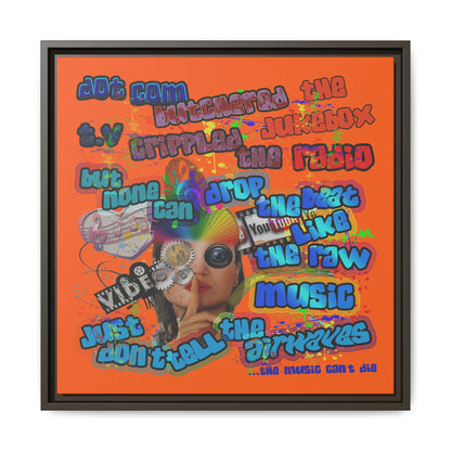 drop the beat - framed canvas art (orange)