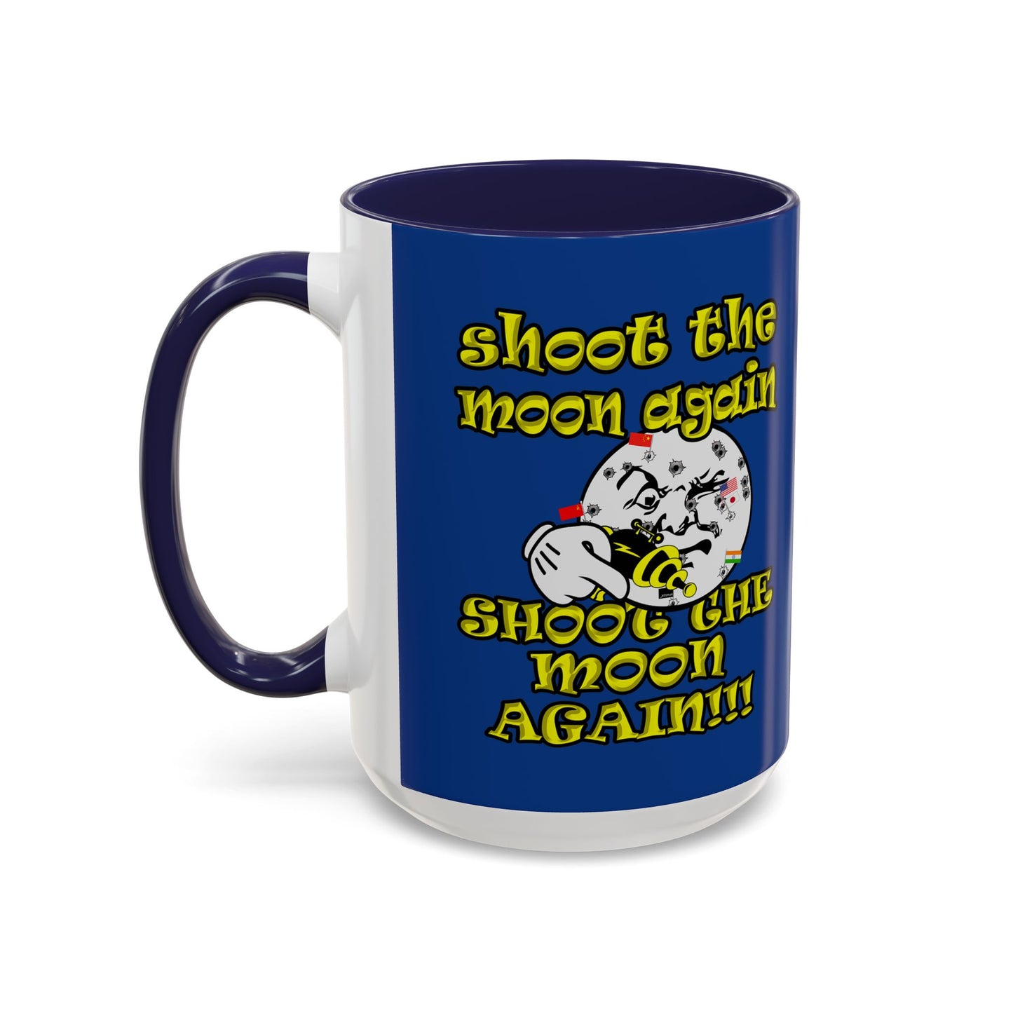 shoot the moon again - Accent Mug (dark blue)