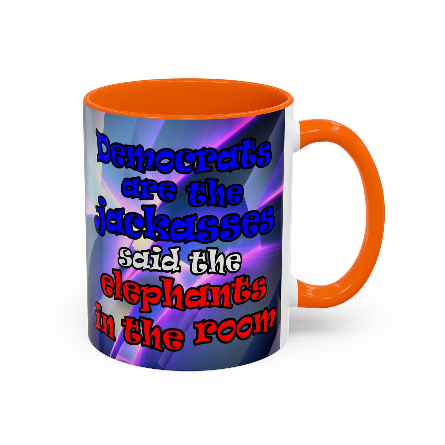donkeys and elephants - Accent Mug (grey-pink wave)