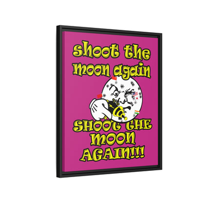 shoot the moon again - framed canvas art (pink)