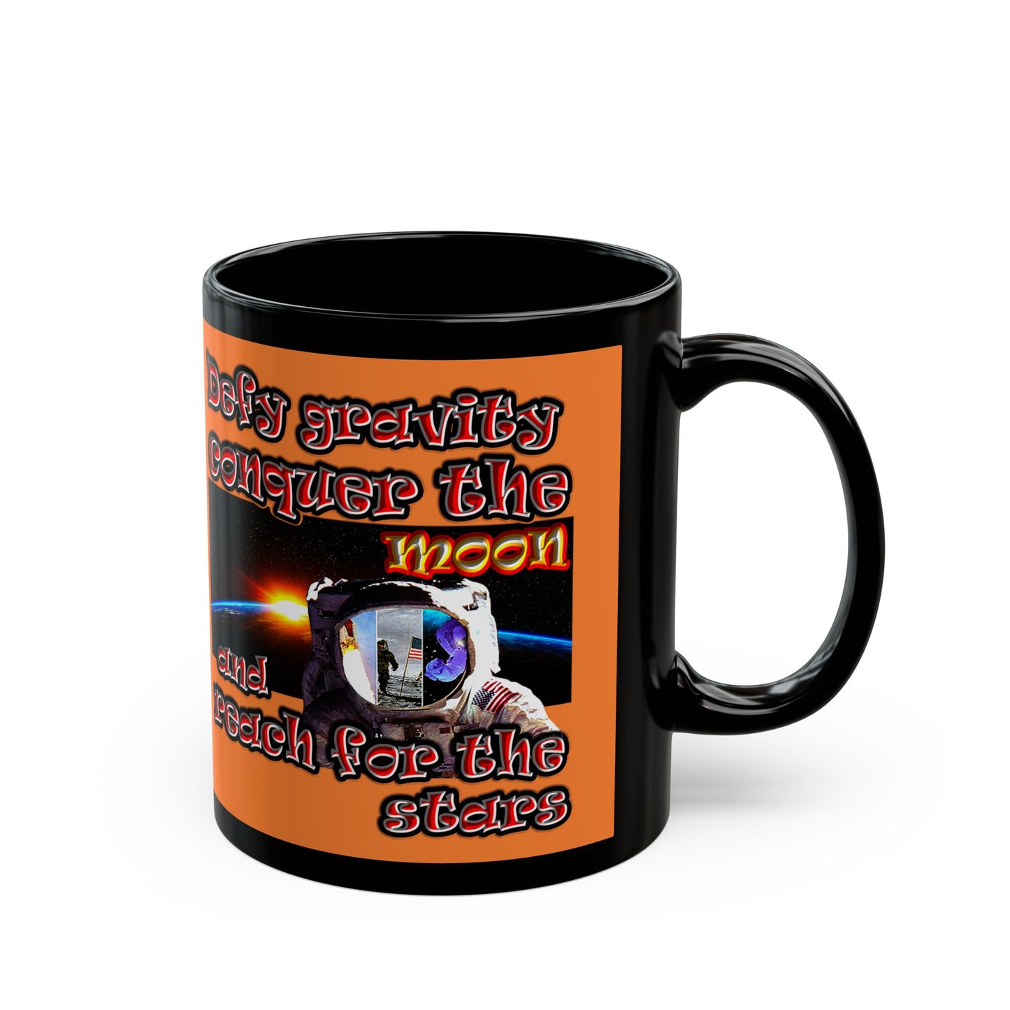 defy conquer reach - Black Mug (crusta)
