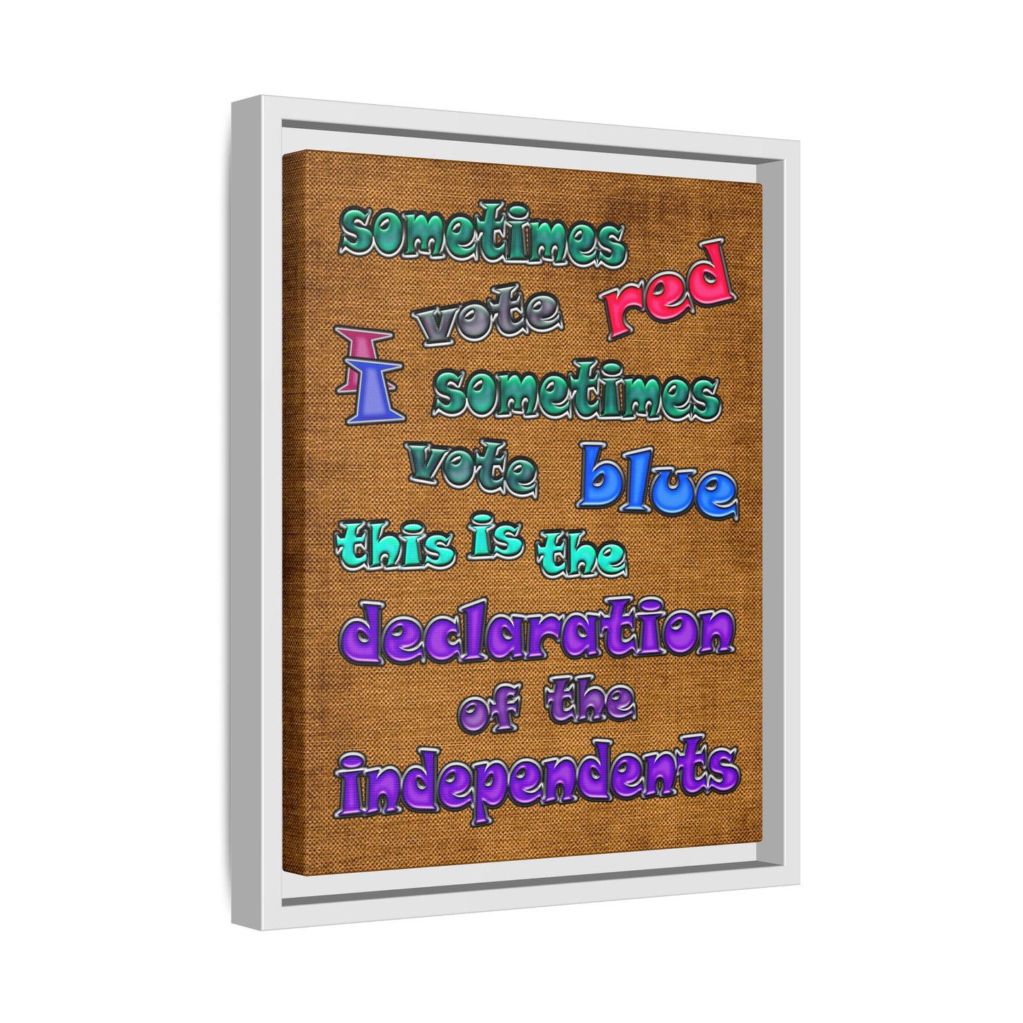 declaration of the independents - framed canvas art (brown papyrus)