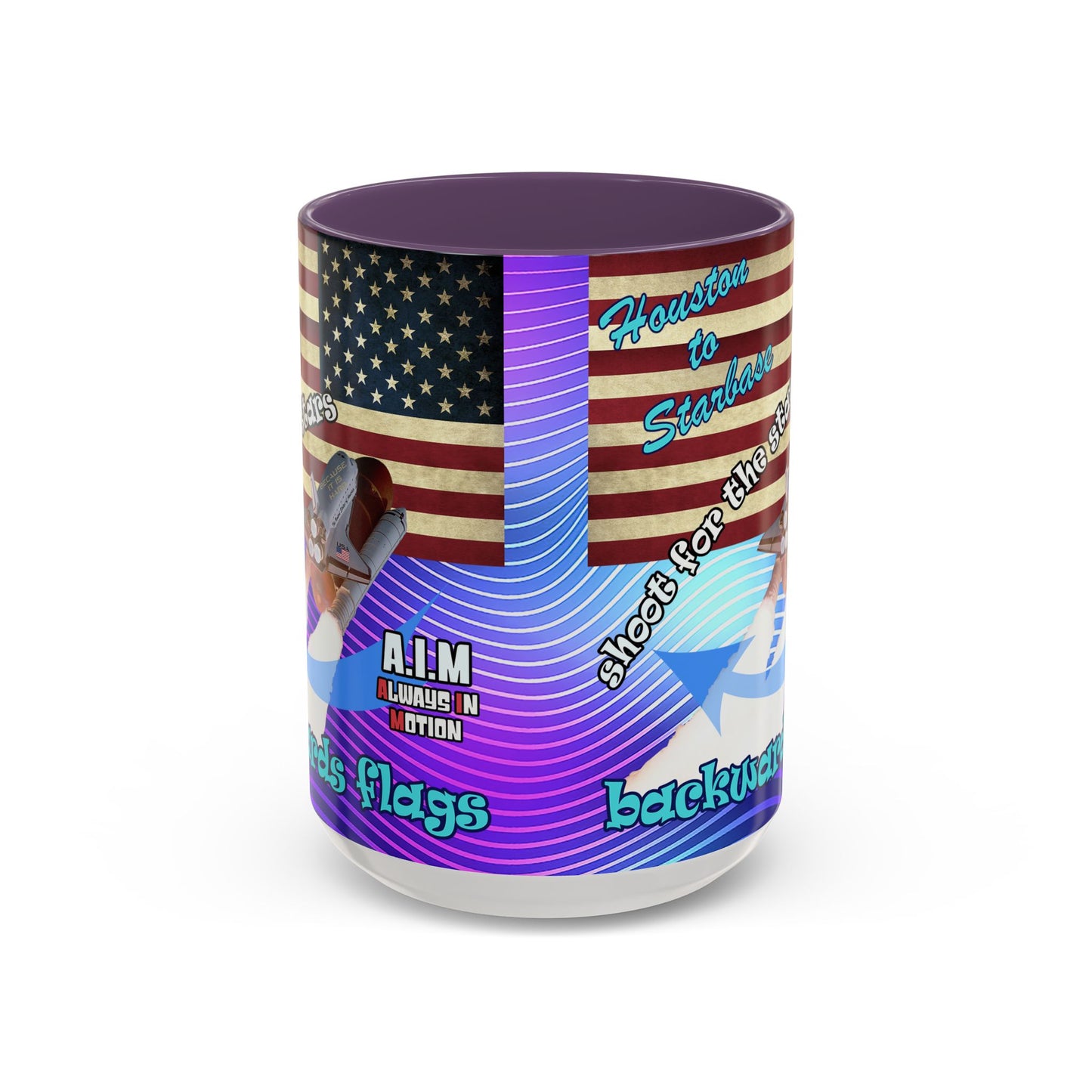 shoot for the stars - Accent Mug (purple wave)