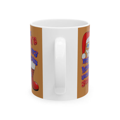 santa's shoes - White Mug (light brown)