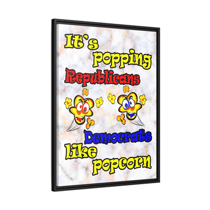 popping like popcorn - framed canvas art (white marble)