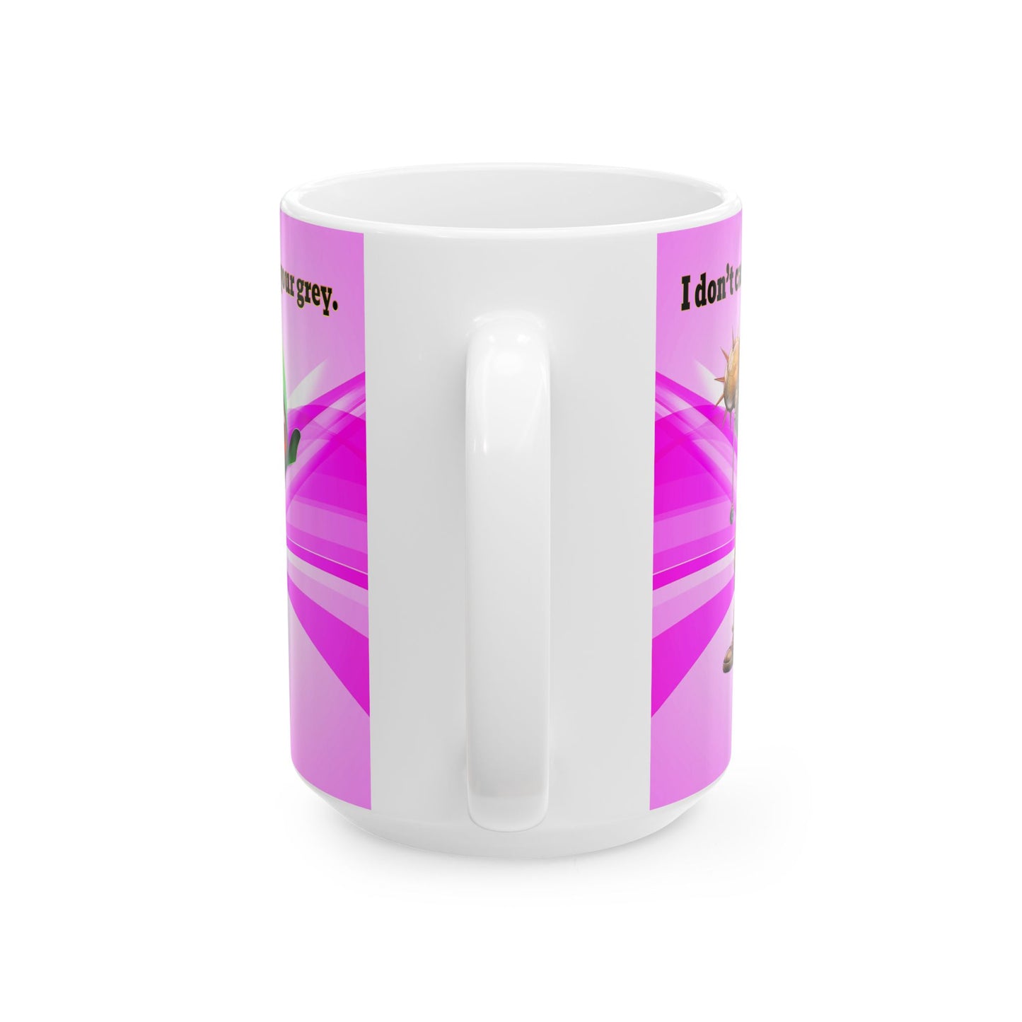 I don't care that your grey - White Mug (light blue-pink wave)
