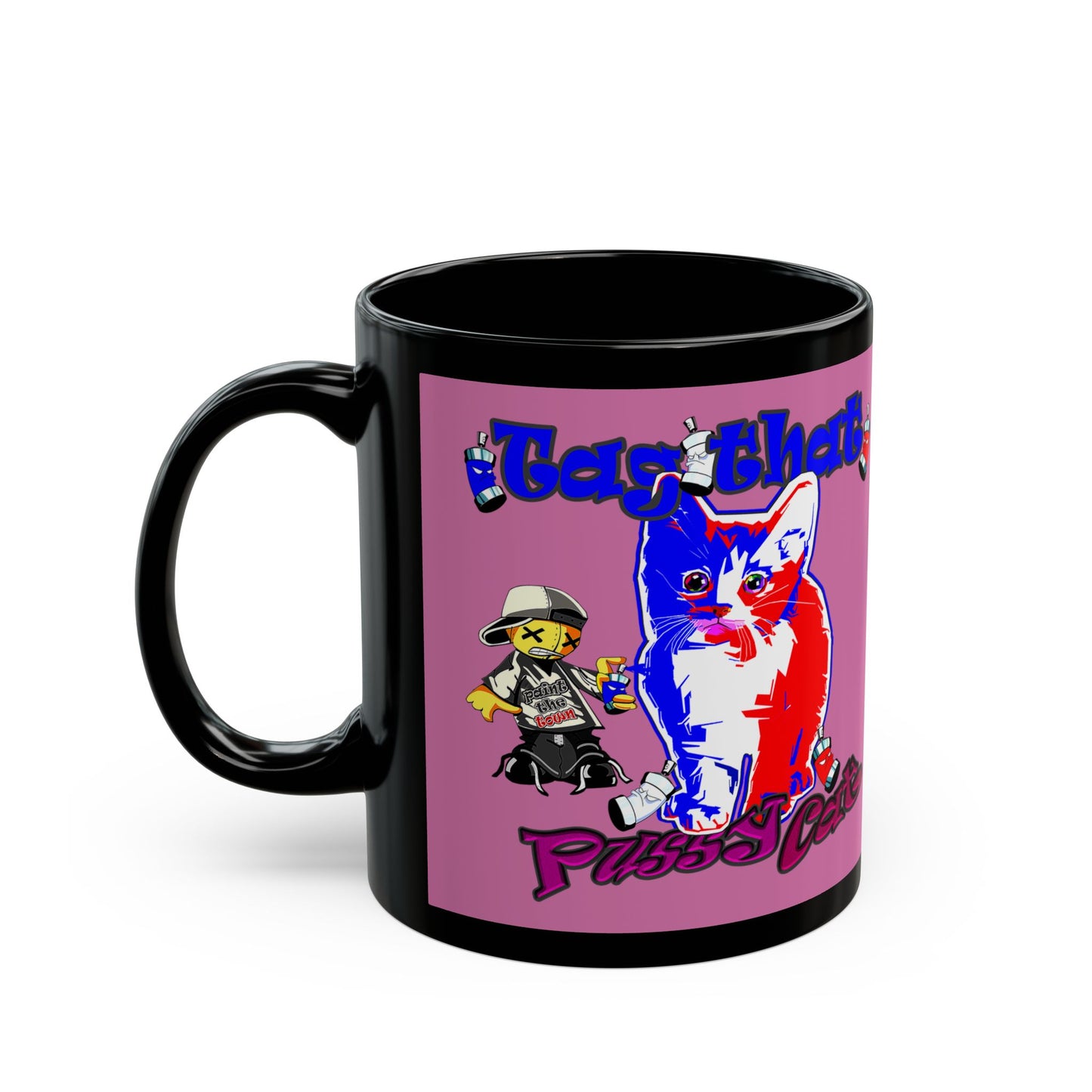 tag that - Black Mug (light pink)